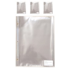Hihaba 3孔 1口袋 單面 補充內頁 225 x 296 mm 透明, 4個, 10入