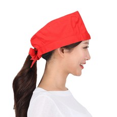 SF時尚 蝴蝶結 廚房 貝雷帽 CA70, 紅色, 1個