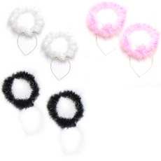 PARTYSHOW 圓形天使髮箍3件組, 白色, 粉紅色, 黑色, 2套
