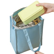 簡約素色設計牛津布鋁箔便當袋 天空藍, 1個