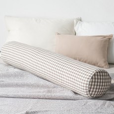 주호데코 멜란체크 바디필로우 원형 롱쿠션 커버, 모카
