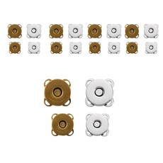 로로 자석 단추 14mm x 10p + 18mm x 10p, 브론즈, 실버, 20개