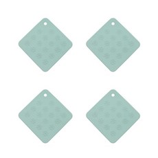 雪花圖案多功能杯墊 4入, 綠色, 4個