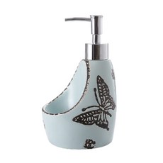 口袋收納蝴蝶陶瓷清潔劑罐 蝴蝶藍色 YT_RA596, 1個