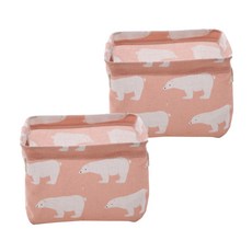 Market A 北歐收納箱, 熊熊粉, 2個