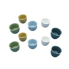 5種釉面清酒杯套組, 天空, 綠色, 白色, 檸檬, 孔雀, 2套