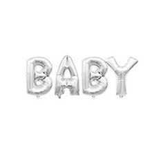 파티 풍선 BABY 대, 실버, 1개