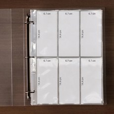 Hihaba 透明單面補充內頁 3孔 6格 直式 225 x 296 mm, 4個, 10枚入