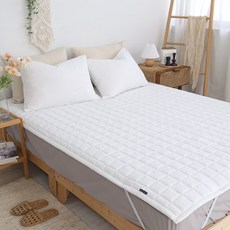 半水洗固定鬆緊帶床墊, 白色