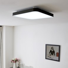 三星晶片簡約房間燈 晝光色 LED60W, 黑色+晝光色