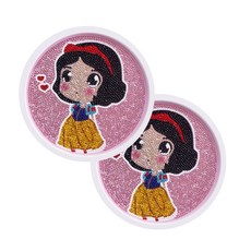 兒童寶石十字繡串珠DIY套組 附畫框 畫布款 2入, 嬌羞少女, 1套