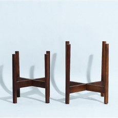 植物室內花盆底座 9 長圓形木質立架, 棕色的