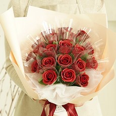BeautifulDecoSense 香皂玫瑰花 20入, 紅色