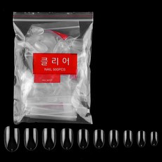 동글 네일팁 10종 x 50p, 클리어, 1개