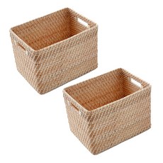 마켓비 SILON 수제수납함 손잡이형 XL BM200826, 내추럴, 2개