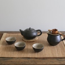 Kkikdasaenghwal 黑色安博茶具 3 人, 1套, 5種