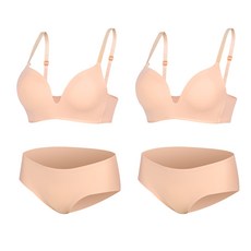 The Fit 無鋼圈集中托高基本款內衣褲套組