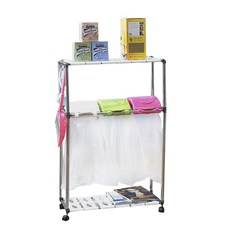 掀蓋式分類雙層垃圾架 3格款, 混色, 1個