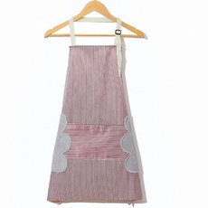 YOU&ME 스트라이프 수건 방수 앞치마, 브라운, 1개