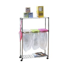 掀蓋式分類垃圾架 2格款, 混色, 1個