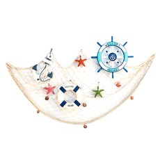 AAIN STORE 海洋風格室內裝飾品 地中海漁網, 象牙白