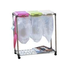 掀蓋式分類垃圾架 3格款, 混色, 1個