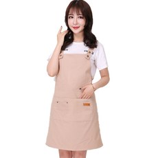 YOU&ME 캔버스 데님 앞치마, 베이지, 1개