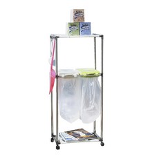 掀蓋式分類垃圾架 2格款, 混色, 1個