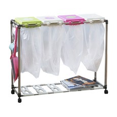 掀蓋式分類垃圾架 4格款, 混色, 1個