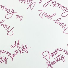 白底英文字筆跡紅色蠟油畫, 300件, 1個