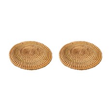 藤編杯墊 2入, 單一顏色, 2個