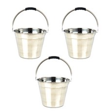 多功能不鏽鋼提桶 L 3入, 34cm, 銀色