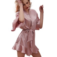 性感連身睡袍 L, 粉紅色, 1個