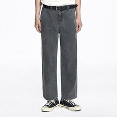 THESTORI 短版寬管牛仔褲