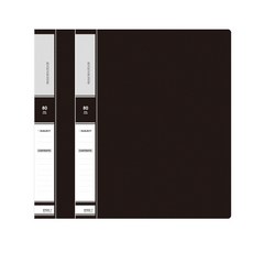 A4 直式活頁環透明文件夾 80p, 黑色, 2個