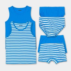 doridori 男童條紋純色內衣 6 件套