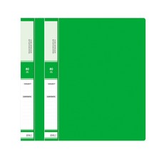 A4 세로형 링 클리어화일 80p, 녹색, 2개