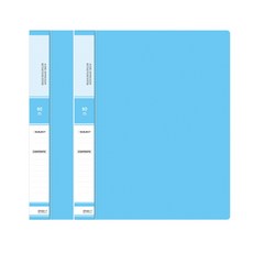 A4 直式活頁環透明文件夾 80p, 天藍色, 2個