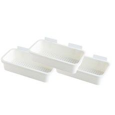 浴室方形多功能收納, 白色的, 3個