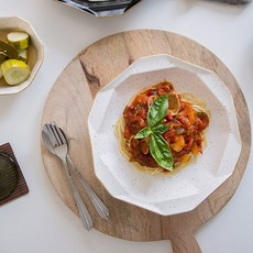 黃金精品義大利麵碗, 白色的, 1個