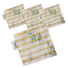 春季花朵杯墊 4入, 黃色的
