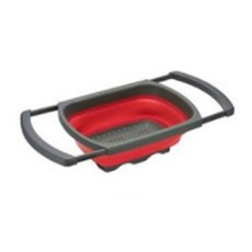 마녀의생활 싱크대 길이조절 접이식 물빠짐 바구니, 레드