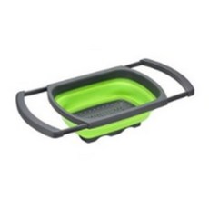 마녀의생활 싱크대 길이조절 접이식 물빠짐 바구니, 그린