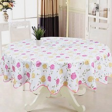 신데렐라데코 방수 테이블보 원형, 여름꽃, 중형, 1개