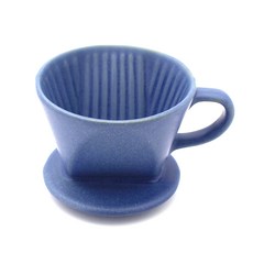 月鹽漂亮的陶瓷霧面手沖咖啡濾杯, 鋼藍色, 1入