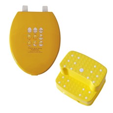 嬰兒馬桶蓋 M號到L號通用+踏腳架, 黃色小雞款