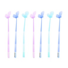2000 蝴蝶矽膠中性筆 01-0302, 隨機出貨, 7個