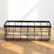 自然風鐵製籃, 黑色, 1個