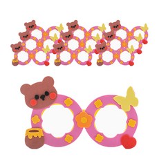 minhwashop EVA 幼兒動物眼鏡製作材料, 熊(UDPEV0041), 10個