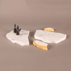 破碎的大理石碎片 3種組, 金色邊框混合顏色
